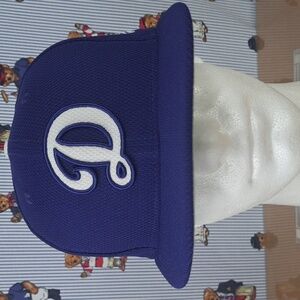 Los Angeles Dodgers stitched logo coach-issued blue & white fitted baseball hat